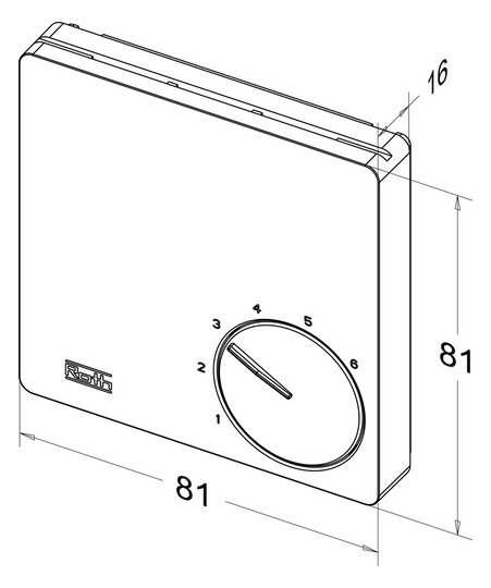 Roth Raumthermostat Basicline H/C 230 V, Heiz-/Kühlbetrieb, weiß
