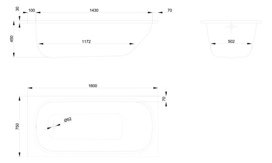 Badewanne BetteClassic 1269 160x75x45cm, 2 Griffe, jasmin