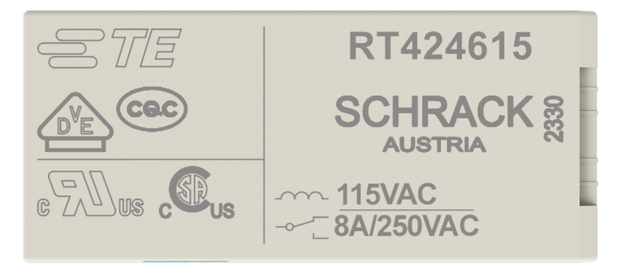 Schaltrelais 115V/AC Serie 788 2W IP40 12,7x15,7x29mm LP