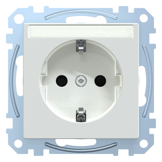 Steckdose 1f akws glz System M UP m.BS IP20 aktivweiß