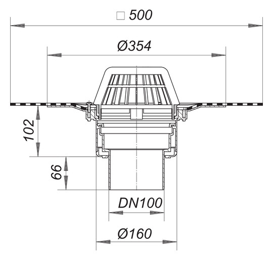 Dallmer Dachablauf DallBit 62 DN 100