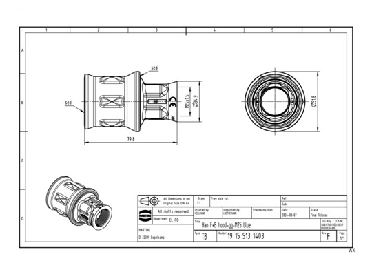 HART Han F+B Gehäuse-gg-M25  19155131403 