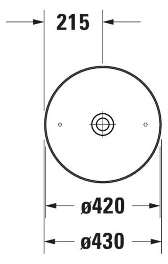 Duravit Aufsatz-Waschbecken Cape Cod d&#x3D; 43cm, ohne Hahnloch, Überlauf, Hahnlochbank, Weiß Seidenmatt