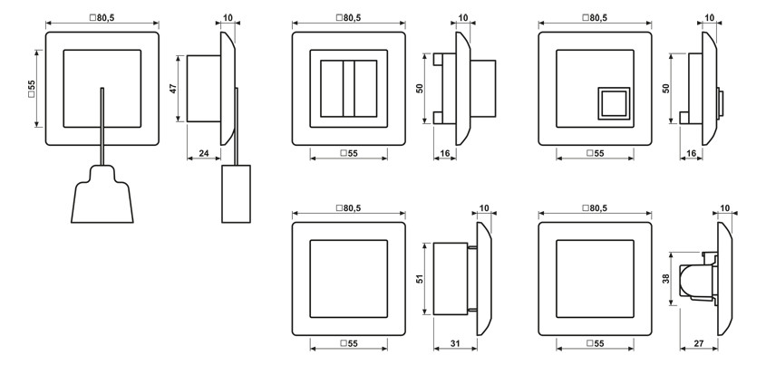 Klinik Notrufset aws AS / AS 500 glz Dpl.Ruf Doppelruf