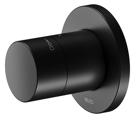 KEUCO Fertigmontageset IXMO Pure schwarz matt, UP-Absperrventil, rund, für 1 Verbraucher