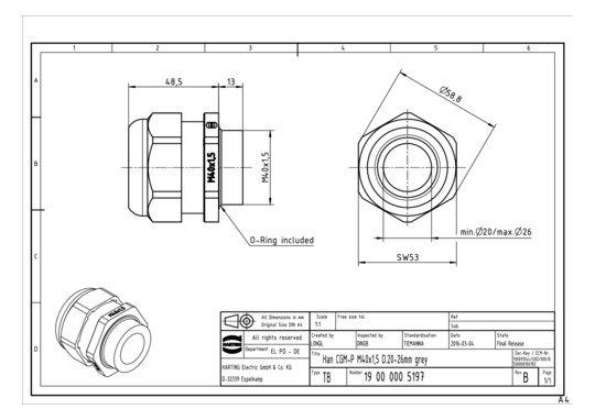 HART Kabelverschraubung M40, 19000005197 