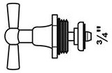 Bild Knebel-Oberteil Chrom, 3/4"" - KIRCHHOFF-1