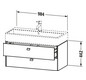 Duravit Waschtisch-Unterschrank Brioso 98,4 x 45,9 cm, chrom/Graphit matt, 2 Schubkästen, wandhängend