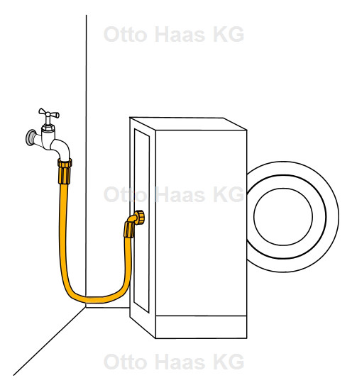 HAAS Zulaufschlauch 3/8", 1500 mm, Wandstärke 3,5 mm, Kunststoff, für Wasch- und Spülmaschine