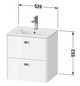 Duravit Waschtisch-Unterschrank Brioso Compact 52x41,9x55,3cm, 2 Schubkästen, wandhängend, chrom/Eiche terra