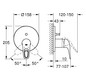 GROHE Fertigmontageset Eurostyle UP-Wannen-Einhebelmischer, offener Metall-Hebelgriff, chrom