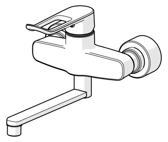 HANSA Waschtisch-Einhebelmischer HANSACLINICA Wandmontage, Bügelhebel, Ausladung 277 mm, chrom