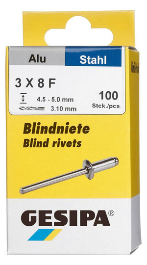 GESIPA-Blindniete Alu/Stahl - 3x8 mm (Minipack 100...