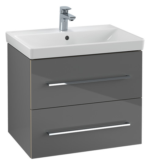 V&B Waschtisch-Unterschrank Avento 63x51,4x48,4cm, 2 Auszüge, wandhängend, Griff Chrome Glanz, Kansas Oak