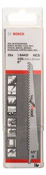 Bild Säbelsägeblatt S 644 D Bosch VE à 25 Stück Top for Wood-1
