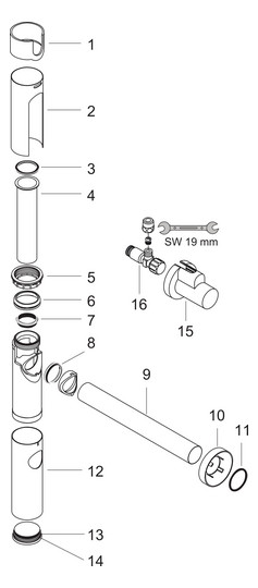 hansgrohe Designsiphon Flowstar G 1 1/4, mit zwei Eckventilen und Schuber, chrom