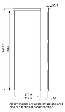 Frontblende 2000x650xmm ws RAL9003