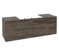 V&B Waschtischunterschrank Collaro 160x54,8x50cm, Waschtisch mittig, LED-Beleuchtung 12W, stone oak