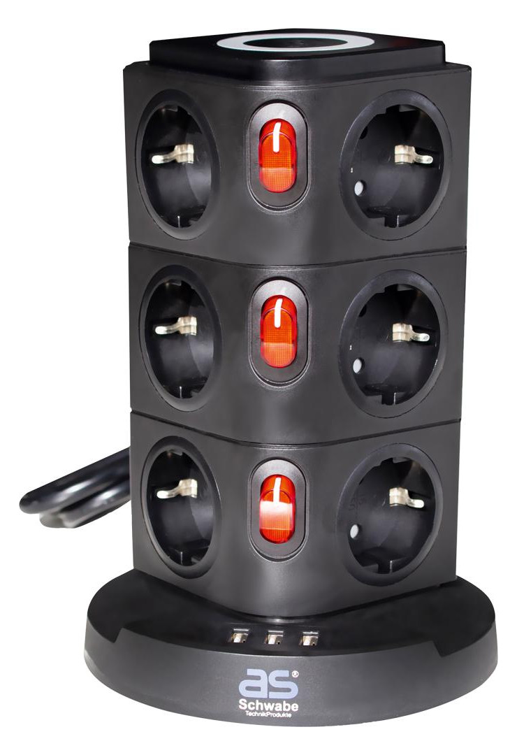 Bild Steckdosenturm, 12 fach, IP 20 - as Schwabe TechnikProdukte-0