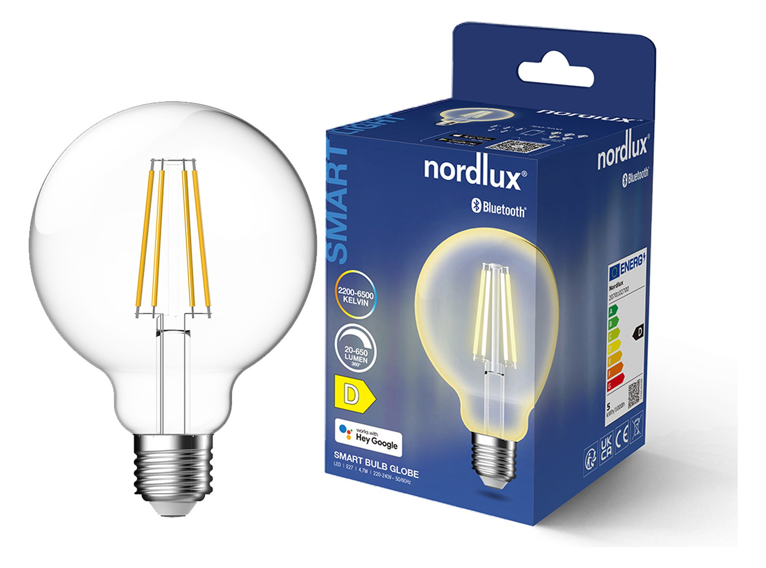 LED-Kugellampe E27 G95 4,7W 2200-6500K 650lm E ws kl 360° AC Ø95x137mm 220-240V