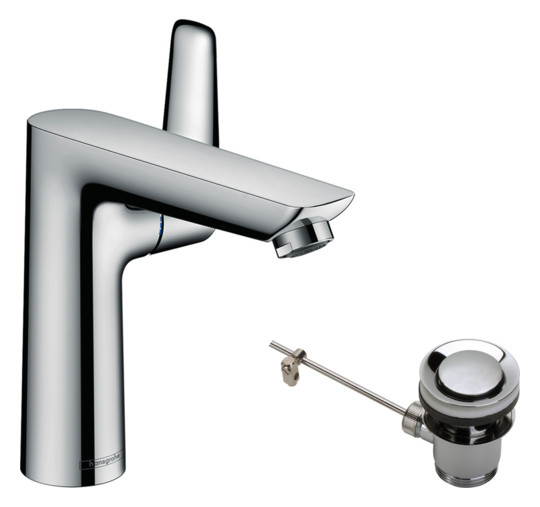 hansgrohe Waschtisch-Einhebelmischer 150 Talis E mit Zugstangen-Ablaufgarnitur, chrom