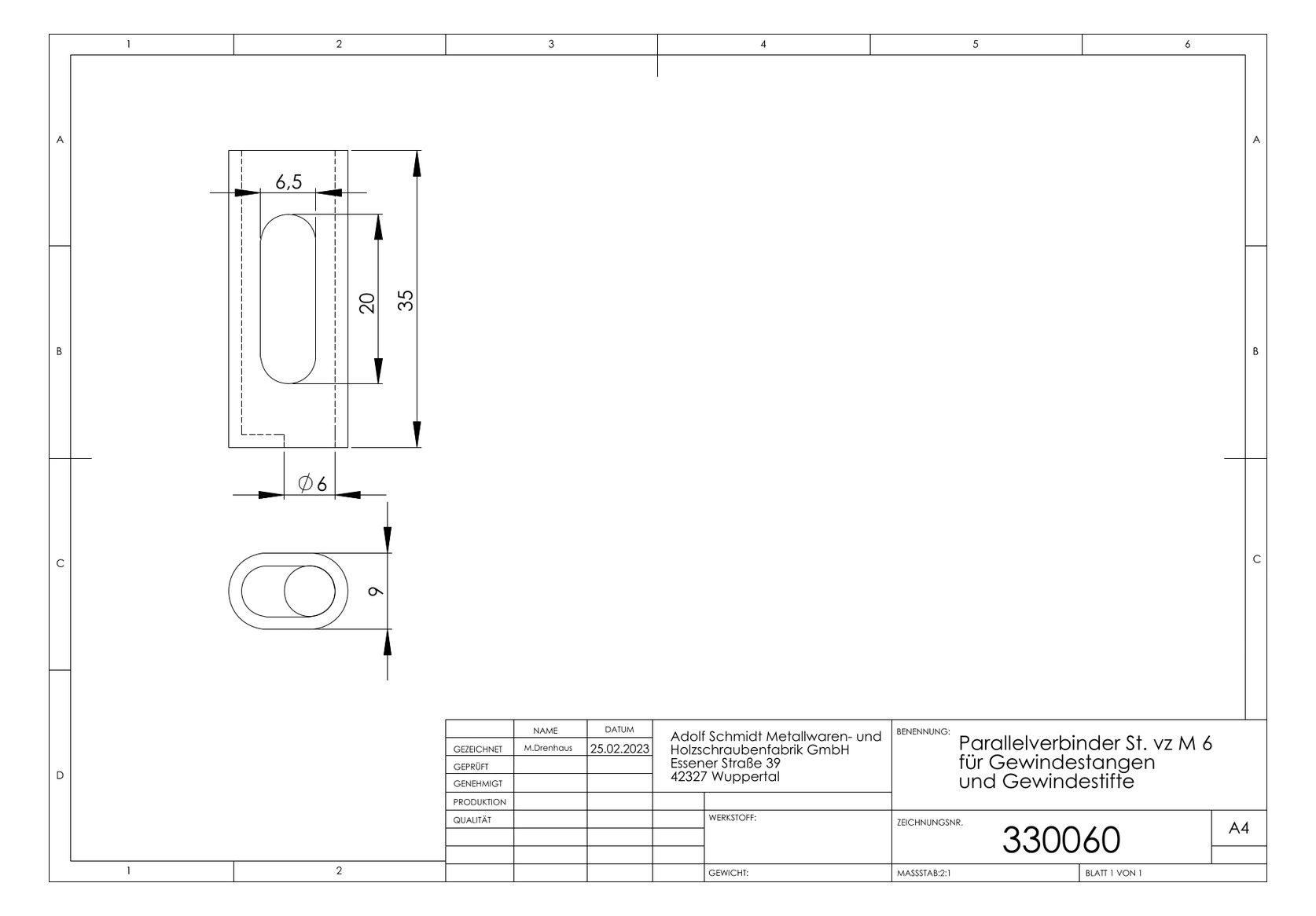 ASW Parallelverbinder M 8, Stahl verzinkt