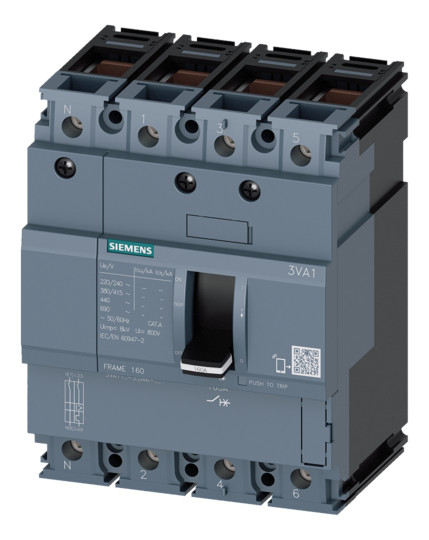 Interruttore Scatolato Siemens 3VA1112-5EE36-0AA0 - Telaio 160 M, 3P, Nuovo (seconda Scelta).