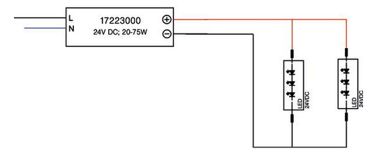 LED-Trafo 20-75W 24V IP20 Kstgeh stat 185x60x31mm