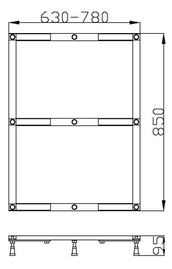 Hoesch Untergestell Muna für 150/160/170/180/190/200 x 90 cm