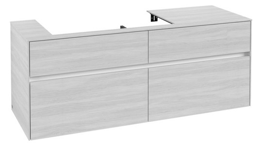 V&B Waschtischunterschrank Collaro 140x54,8x50cm, Waschtisch links, white wood