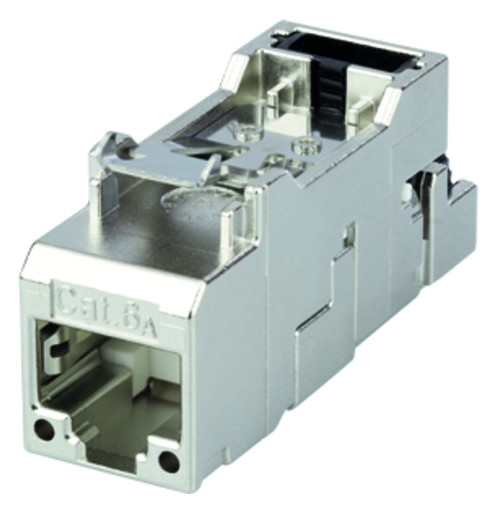 Modular-Buchse Cat6A RJ45 22-26AWG Litze Feldkonf Schirm massiv Schneidklemme IDC