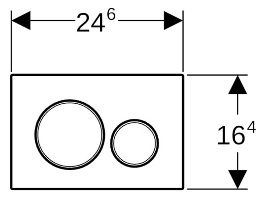 Geberit Betätigungsplatte Sigma 20 Platte/Taste weiß, Ring verchromt, für 2-Mengen-Spülung