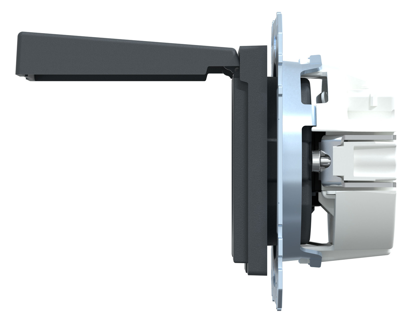 Steckdose 1f anth mt System M UP m.BS Klappd Mit erhöhtem Berührungsschutz