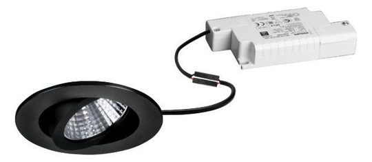 LED-Einbaustrahler 6W 3000K 730lm Konv sw mt 1LED Alu IP65 RF:hochglänzend