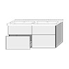 SA Waschtischunterbau mit Auszügen 3way (BR851) 588x1255x462 Weiß-Soft