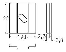 Befestigungsset alu L22mm B19,8mm H3,8mm Befestigungsset alu L22mm B19,8mm H3,8mm