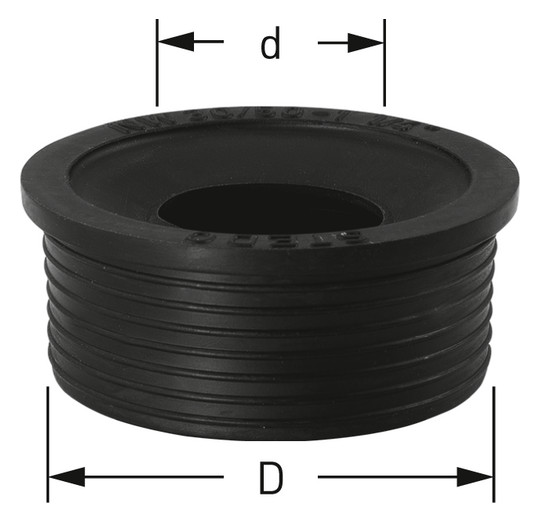 STEDO HT-Nippel 1 1/4", DN 30/40, Ø 40 mm, Rohr Ø 28-32 mm