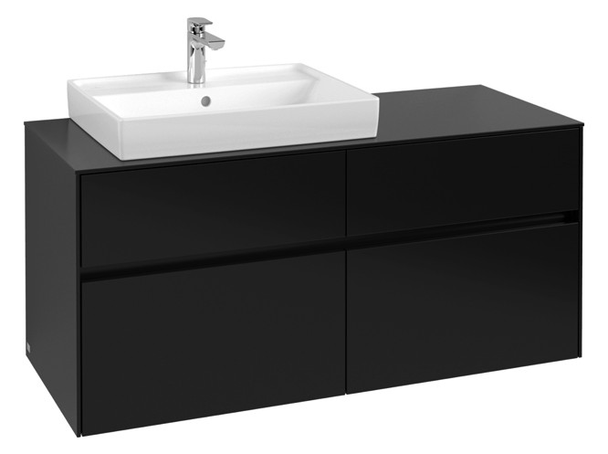 V&B Waschtischunterschrank Collaro 120x54,8x50cm, Waschtisch links, black matt laquer V&B Waschtischunterschrank Collaro 120x54,8x50cm, Waschtisch links, black matt laquer