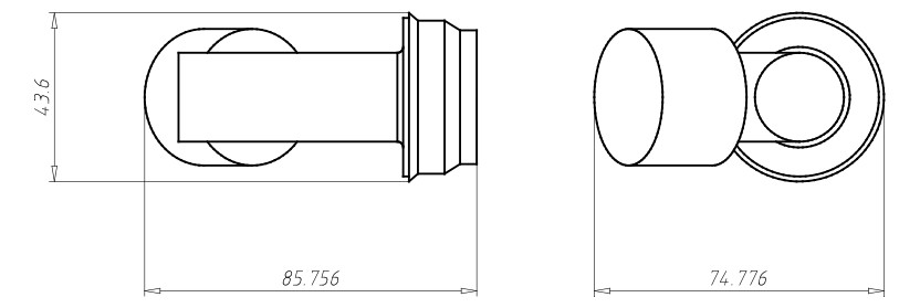 Leitungsauslass Rohr beton Ø32mm 1f 80x41mm Leitungsauslass Rohr beton Ø32mm 1f 80x41mm