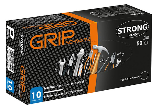 STRONGHAND-Einweghandschuh Grip, orange - Gr.7 (Box a 50...