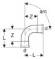 Geberit Bogen Mapress 90°, Kupfer, Ø 108 mm