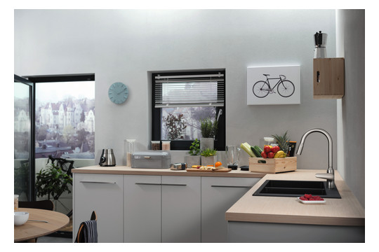 hansgrohe Spültisch-Einhebelmischer 220 Focus M42 mit Ausziehbrause, 2jet, Edelstahl-Optik