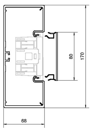 Geräteeinbaukanal Kst 170x68mm ver-ws RAL9016 GEB-K unbeh 10050qmm 2000mm