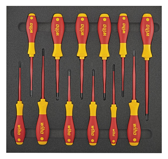 Werkzeugmodul 2/3 - 12-teilig, Wiha-VDE-Schraubendreher slim