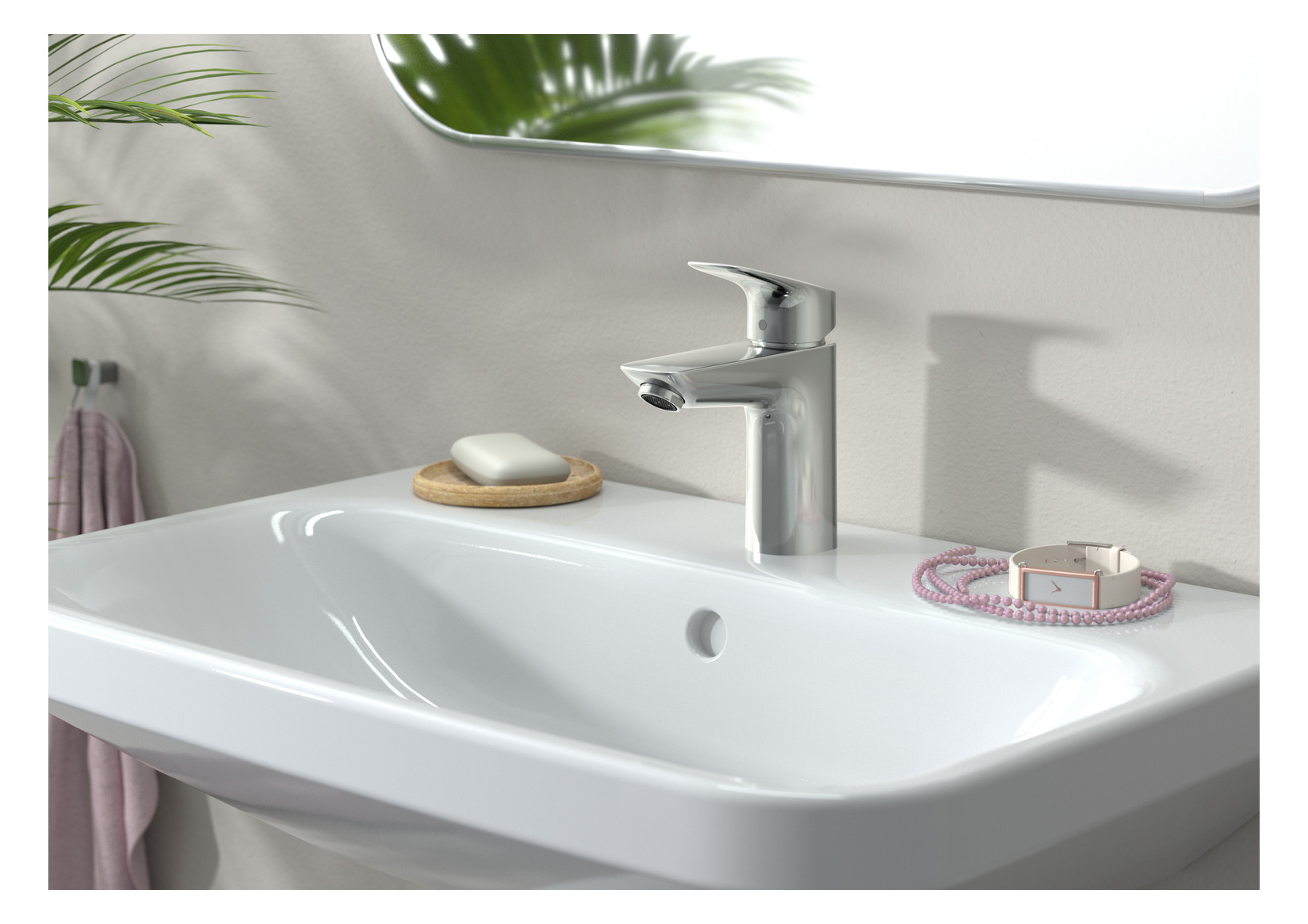 hansgrohe Waschtisch-Einhebelmischer 100 Logis ohne Ablaufgarnitur, chrom