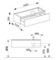 KEUCO Waschtischunterschrank Edition 11 Planning 140x35x53,5cm, 1 Frontauszug, rechts, Innenbeleuchtung, Lack Seidenmatt, Glas Trüffel klar