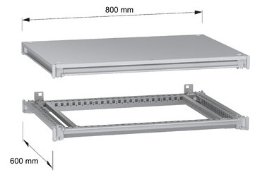 Profil 45x800x600mm Metall gr RAL7035