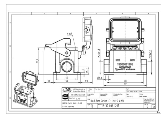 HART Sockelgeh.-Untert.M2x20 19300061295 