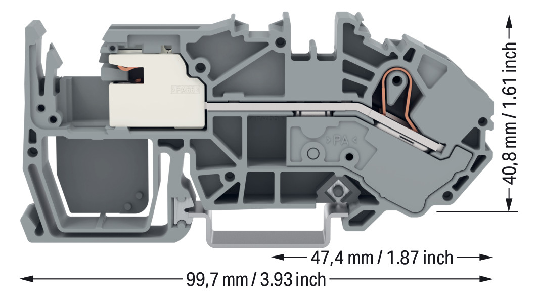 Trennreihenklemme gr Serie 2016 76A 0,5-16qmm Mit integrierter Prüfbuchse