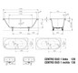 Kaldewei Badewanne CENTRO DUO 1 links 129 170x75cm, Griffloch, Perl-Effekt, Vollantislip, schwarz